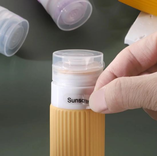 (Pack of 4) Travel Silicone Bottles for Toiletries