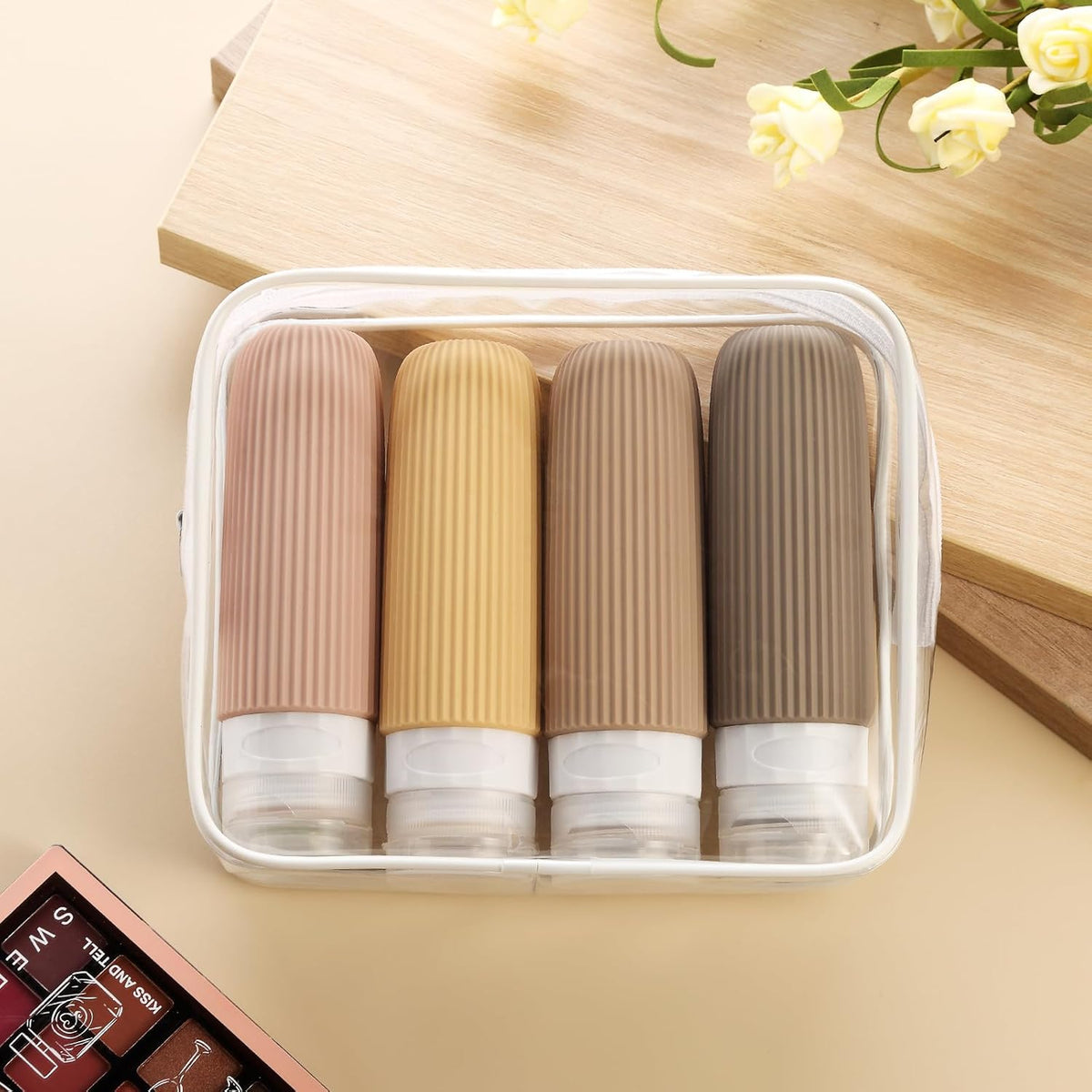 (Pack of 4) Travel Silicone Bottles for Toiletries