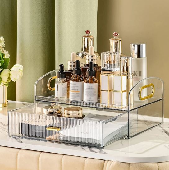 Elegant Clear Acrylic Skincare and Cosmetic Organizer