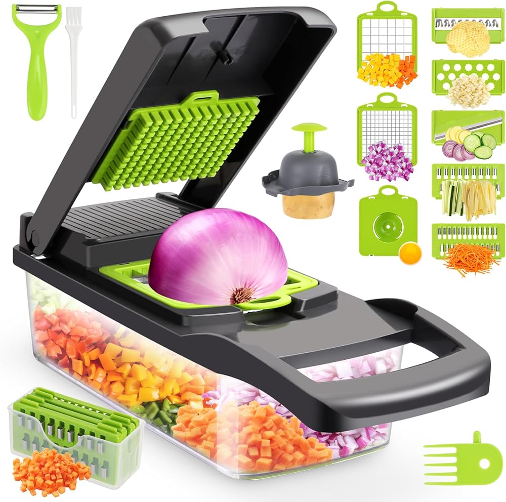 Multifunctional 14-in-1 Vegetable Chopper and Slicer Set