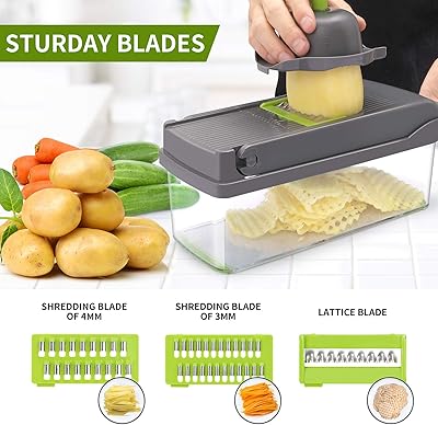 Multifunctional 14-in-1 Vegetable Chopper and Slicer Set