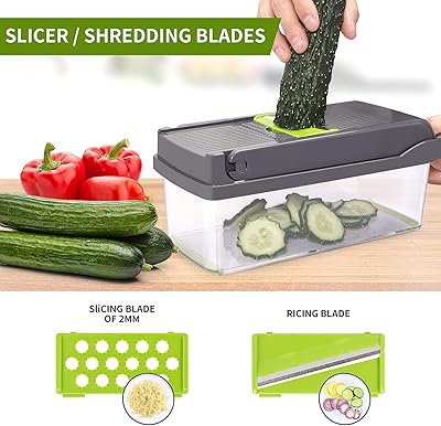 Multifunctional 14-in-1 Vegetable Chopper and Slicer Set