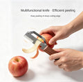 Multifunctional Stainless Steel Wide Blade Potato & Carrot Peeler, 3-in-1 Veggie Peeler With Scallion Shredder And Bottle Opener For Kitchen