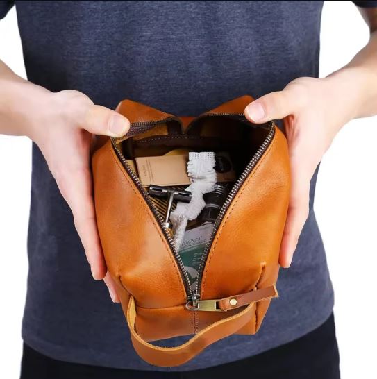 Vintage Luxury Men Toiletry Bag Travel Kit