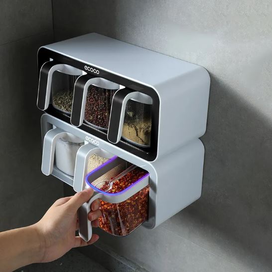 ECOCO Wall Mount Spice Rack Organizer, Kitchen Supplies Storage and Spice Boxes