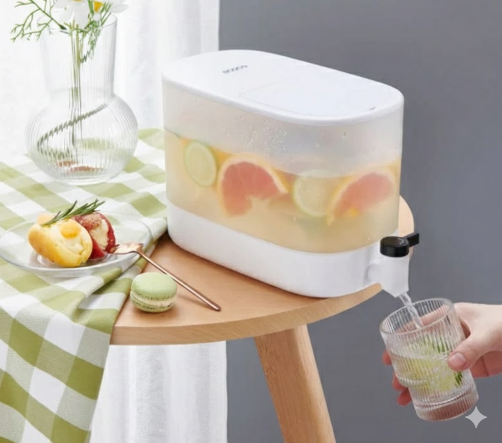 4L Ecoco Large Capacity Fridge Water Jug – Faucet Dispenser For Juice Tea & Cold Drinks