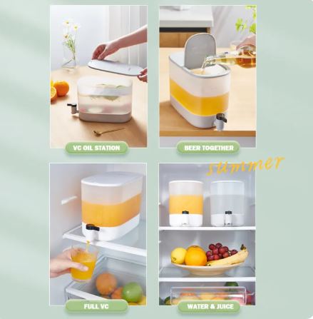 4L Ecoco Large Capacity Fridge Water Jug – Faucet Dispenser For Juice Tea & Cold Drinks