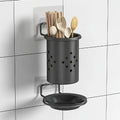 1Pc Wall-Mounted Kitchen Utensil Holder with Adjustable Dividers, Space-Saving Utensil Organizer