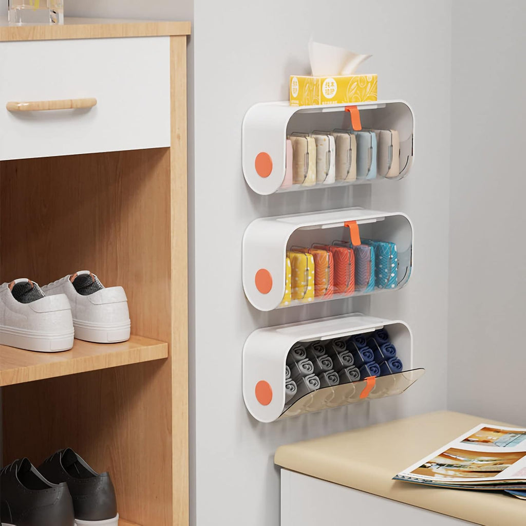 Wall-mounted Undergarments Organizer | Punch-Free Transparent Drawer