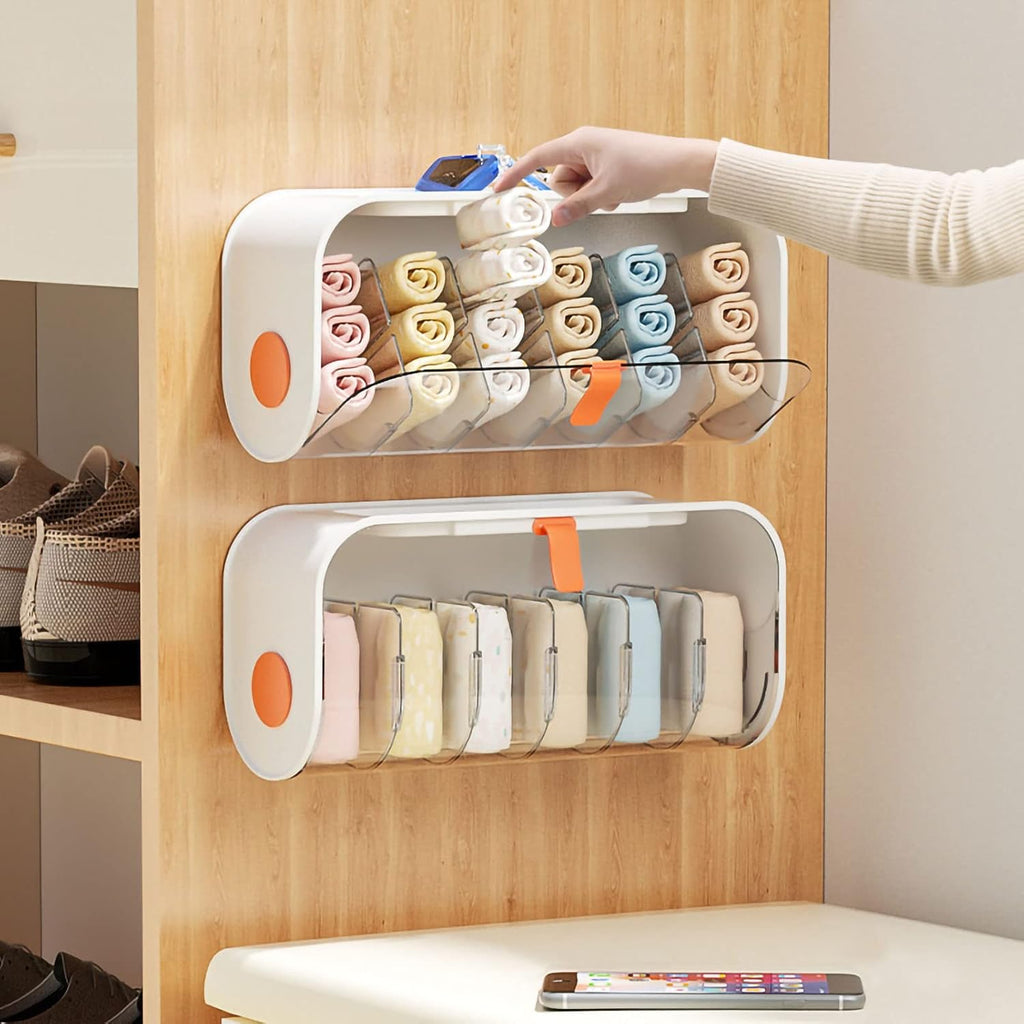 Wall-mounted Undergarments Organizer | Punch-Free Transparent Drawer