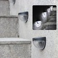 (Pack of 4) Solar Fence Post Light Semi-Circle LED Waterproof Powered Wall Lights Outdoor Wall Mount Decorative Lights for Garden Patio Deck Yard Stairway Driveway