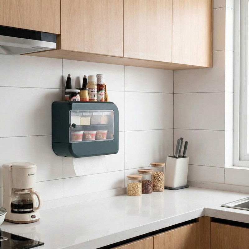 Wall Mounted Multi-Functional Seasoning Storage Rack