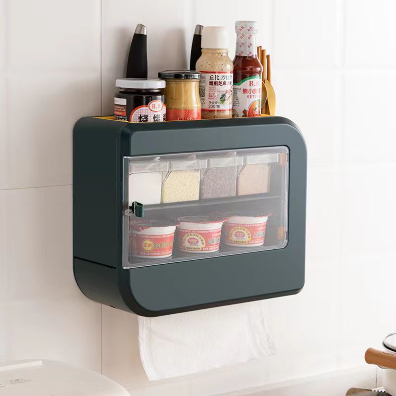 Wall Mounted Multi-Functional Seasoning Storage Rack