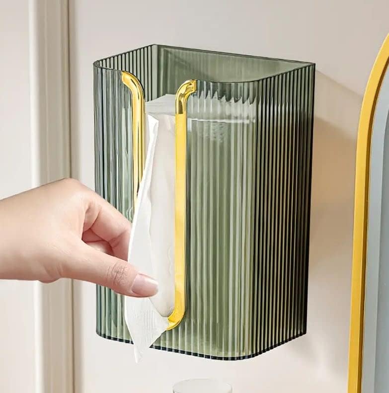 Wall Mounted Tissue Box | Acrylic Paper Towel Holder | Waterproof Tissue Dispenser for Bathroom & Kitchen