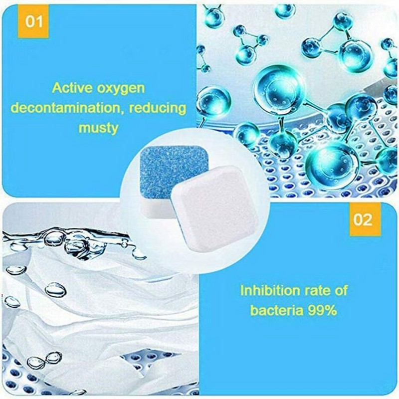 12 Pcs Washing Machine Cleaning Tablet - Cleaner for Washing Machines - Solid Washing Machine Cleaner