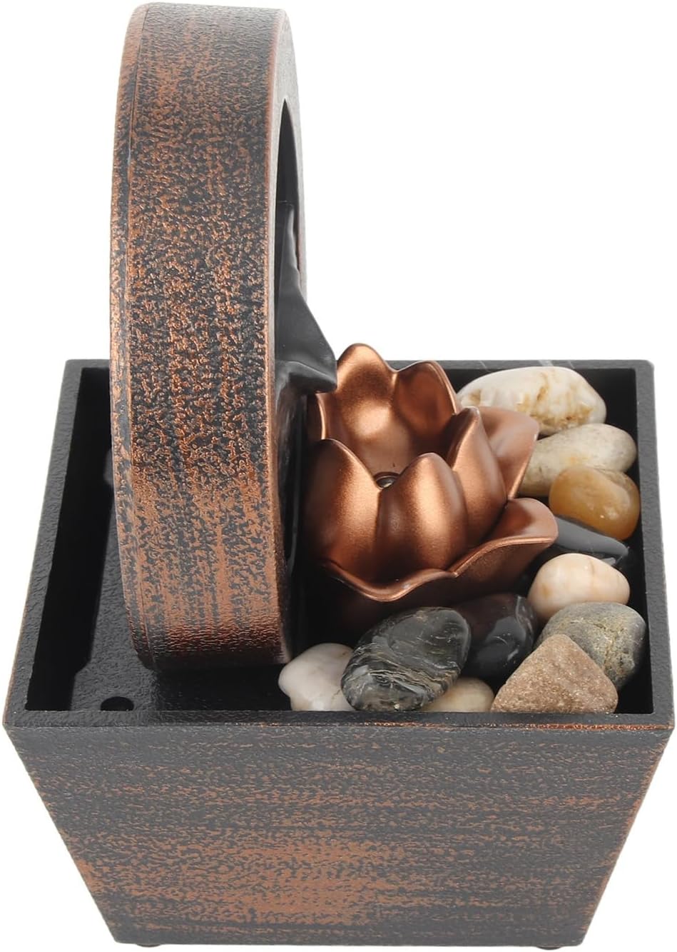 Tabletop Water Fountain with LED Crystal Ball & Pebbles