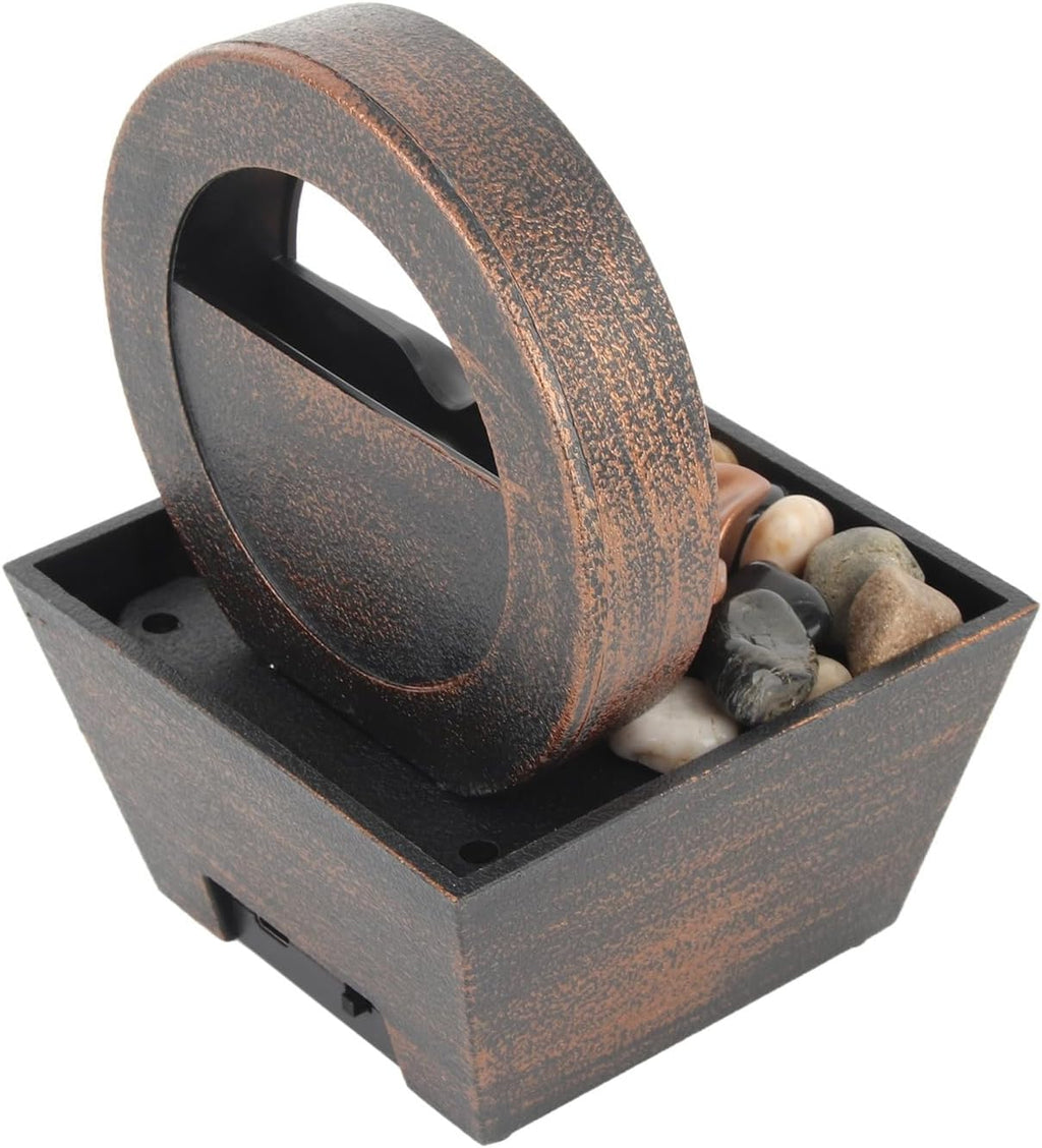 Tabletop Water Fountain with LED Crystal Ball & Pebbles