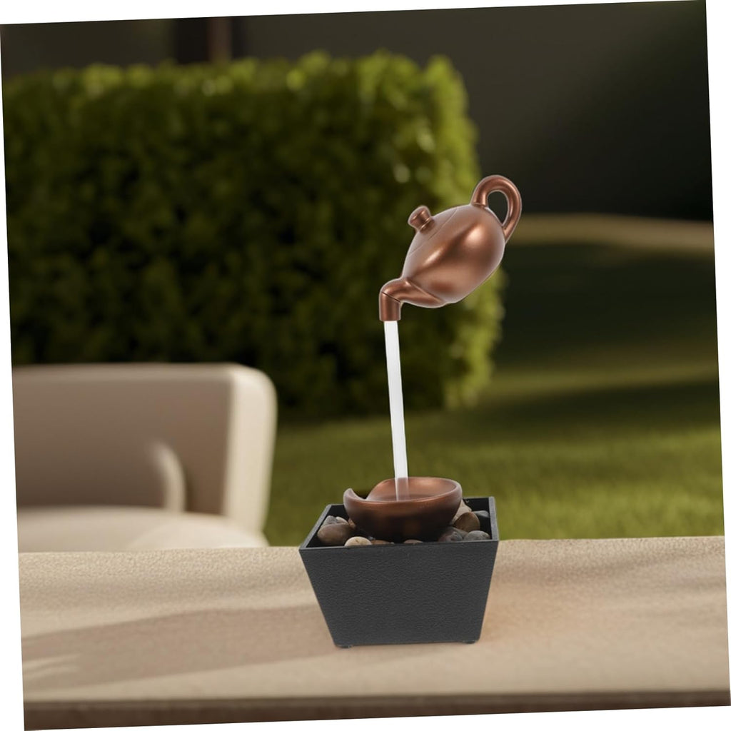 Tabletop Water Fountain with LED Crystal Ball & Pebbles