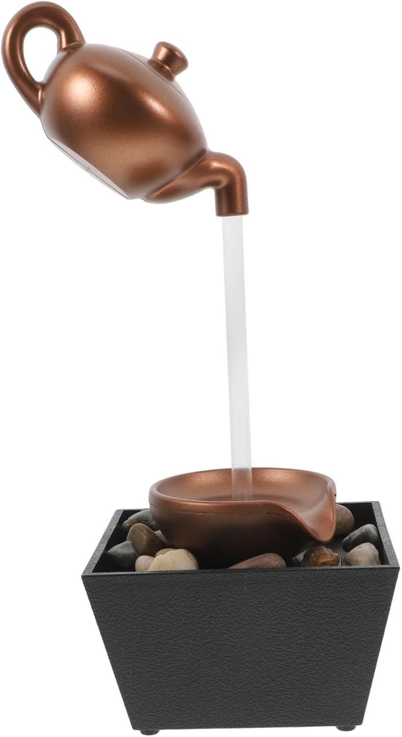 Tabletop Water Fountain with LED Crystal Ball & Pebbles