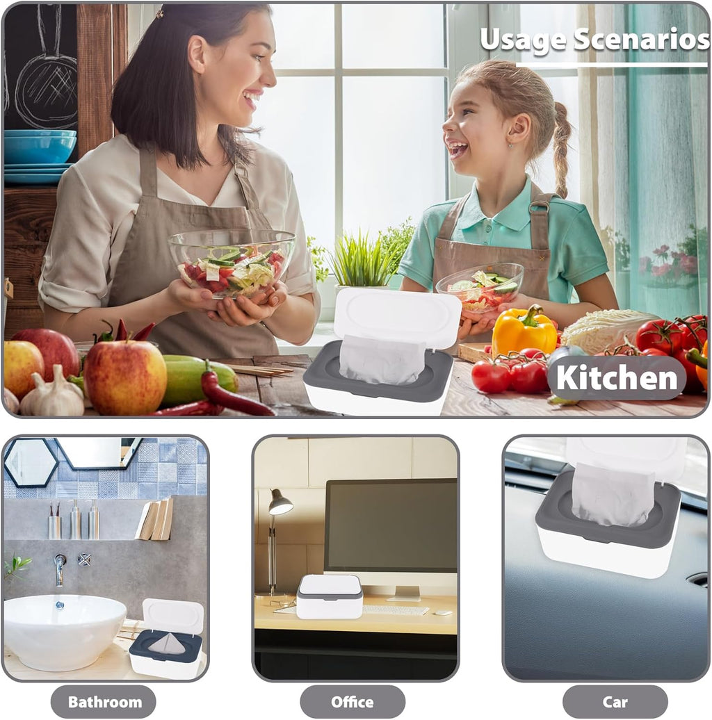 Wipes Dispenser Holder Tissue Storage Box Case With Lid, Wet Wipes Tissue Box