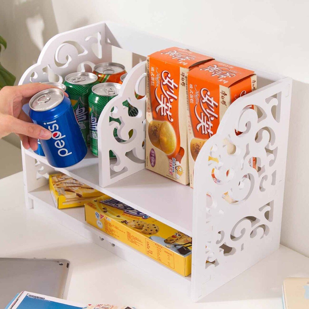 Wood Shelf Bookshelf Desktop Storage Rack Shelves Makeup Organizer Sundries Book Holder Room Bathroom Organizer