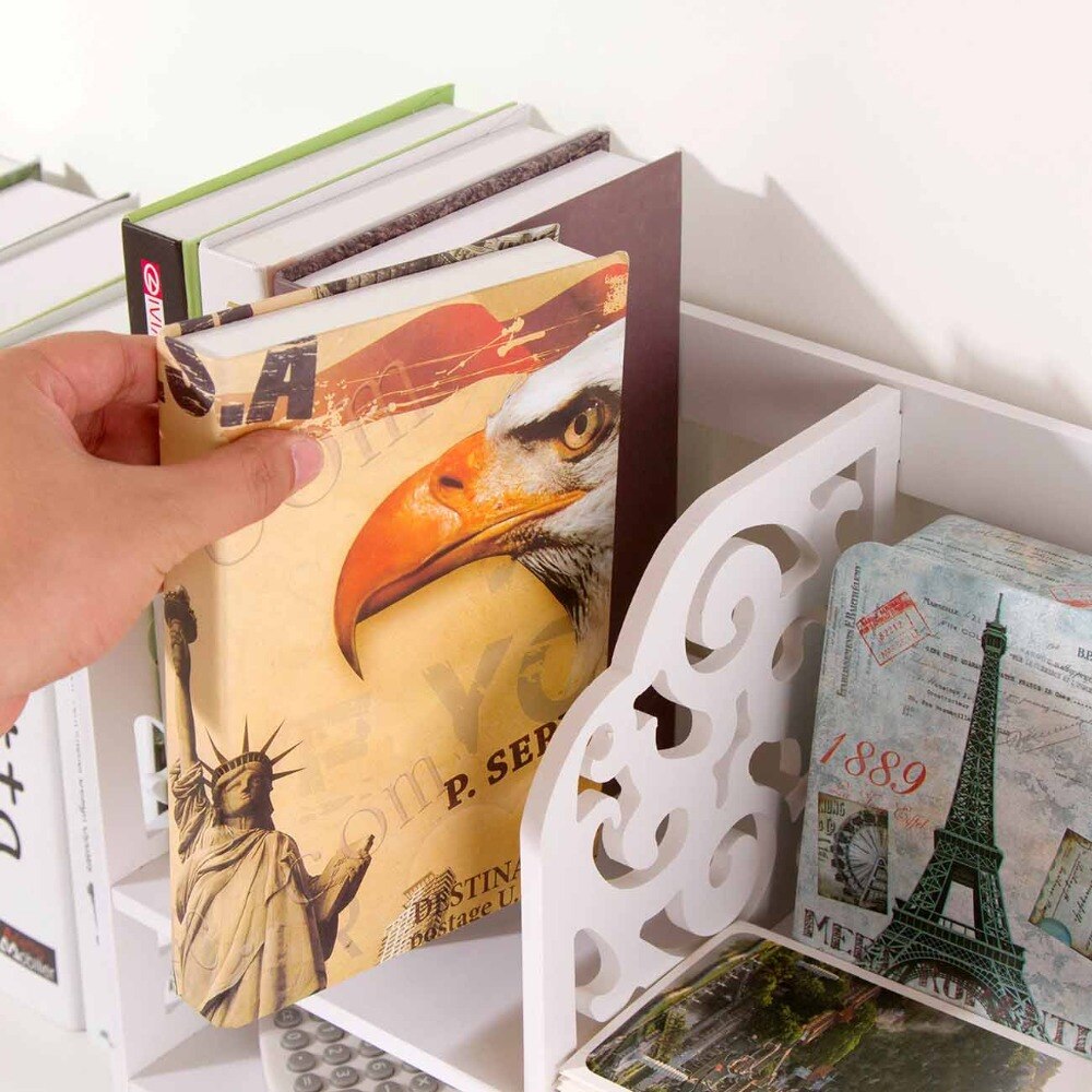 Wood Shelf Bookshelf Desktop Storage Rack Shelves Makeup Organizer Sundries Book Holder Room Bathroom Organizer