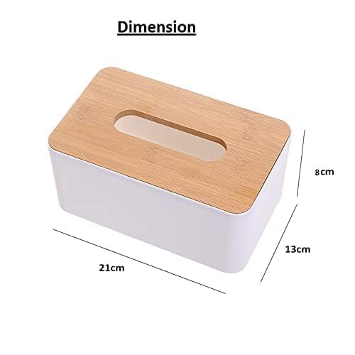 Wooden Tissue Box Holder, Facial Tissue Dispenser Holder for Bathroom Vanity Countertop, Bedroom ,Living Room, Kitchen