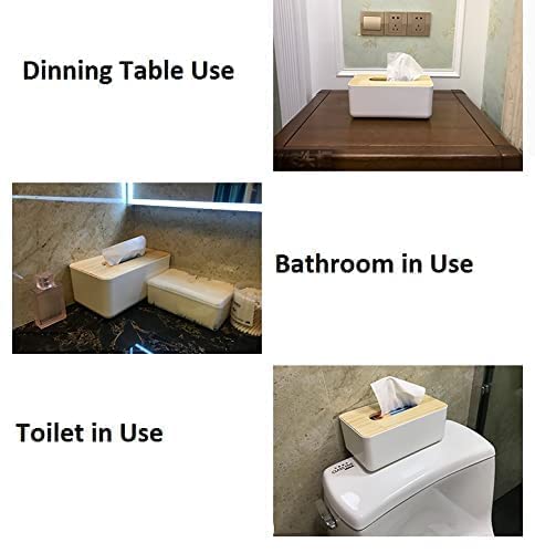Wooden Tissue Box Holder, Facial Tissue Dispenser Holder for Bathroom Vanity Countertop, Bedroom ,Living Room, Kitchen