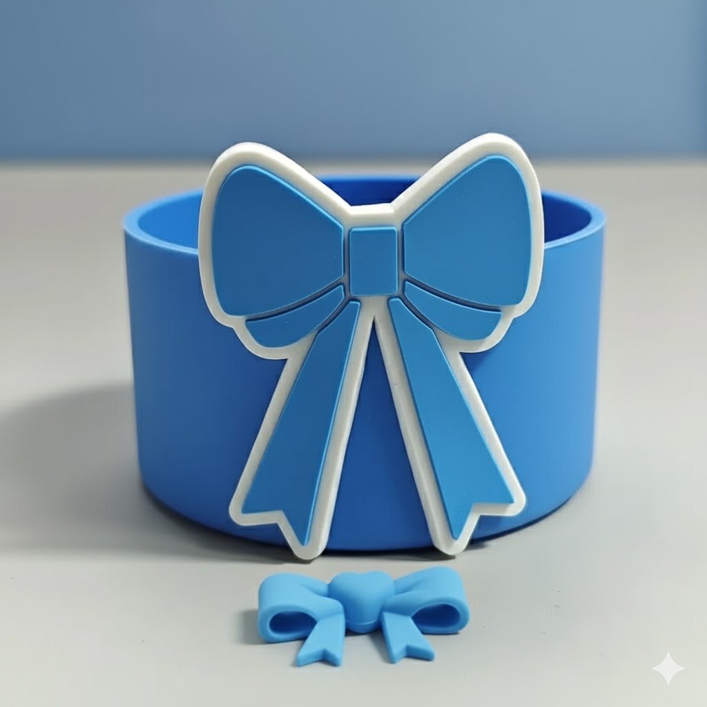 Set of Cute Bow Silicone Boot and Straw Stopper for Stanley 40oz Tumbler Cup