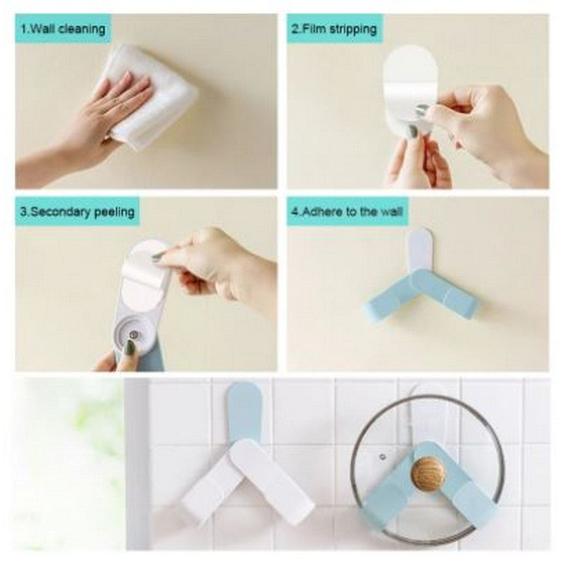 Wall Mounted Pot Lid Holder - Multi-Functional Storage Hook