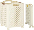 Foldable Household Laundry Basket With Wheels, Large Capacity Laundry Hamper