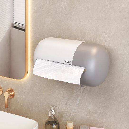 Ecoco Modern Capsule Wall-Mounted Tissue & Paper Towel Dispenser