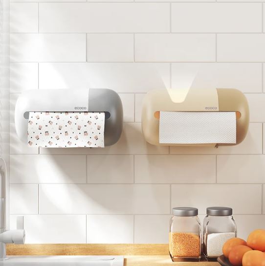 Ecoco Modern Capsule Wall-Mounted Tissue & Paper Towel Dispenser