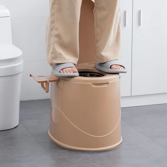 Portable Toilet with Lid with Paper Towel Holder, Travel Toilet Compact Bucket Seat, Outdoor Indoor Toilet For Camping and Hiking