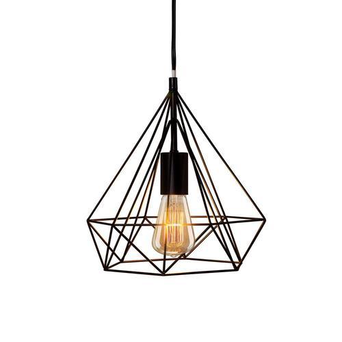 Sparkling Diamond Drop Pendant Lamp with vintage edison bulb