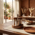 Salt and Pepper Shaker Set with Wooden Base