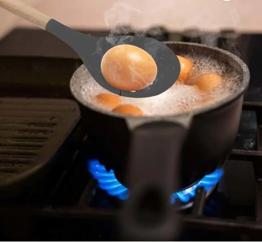 Slotted Silicone Spoon with a Wooden Handle, Kitchen Silicone Cooking Utensils